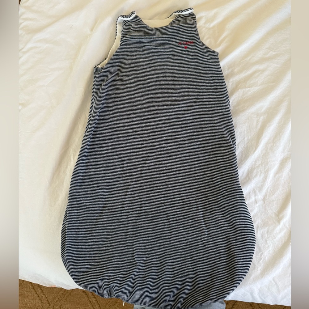 Petit Bateau Je T’aime Baby Sleep Sack 6–18M Navy Stripe - Picture 2 of 5